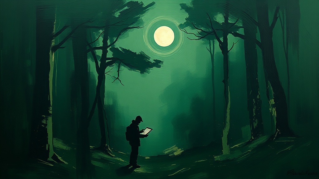 A cartographer in a dim room studies maps marked 'terra incognita' while a raven watches from a windowsill and a cracked globe lies broken on the floor.