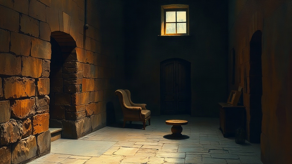 A scribe at a candlelit desk writes on a scroll reading 'NO ACTION'; behind him an archivist stacks parchment on a shelf marked 2027.