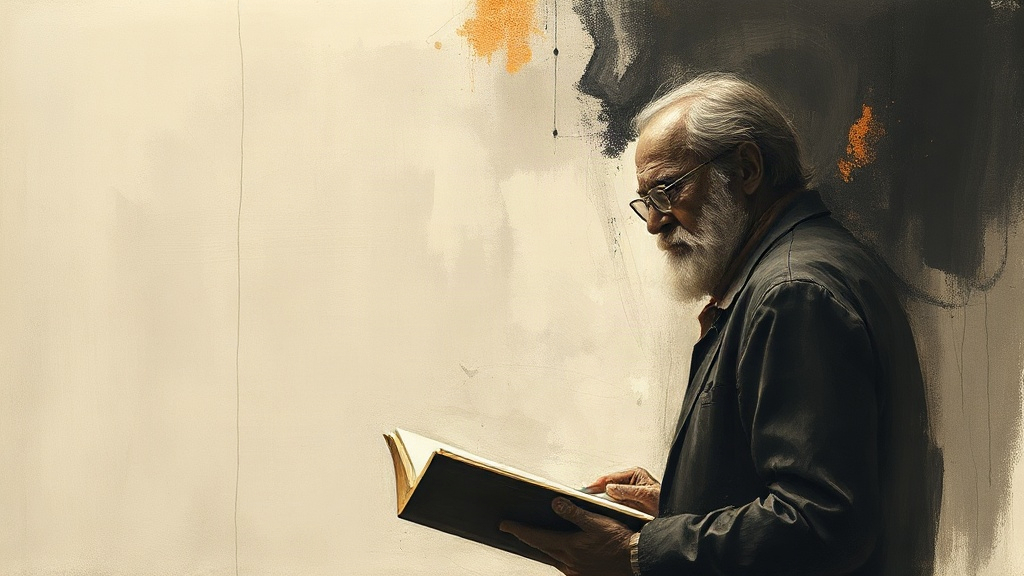 A scholar draws a new coastline on an unfinished map while an older, more detailed map burns in a fireplace behind him, with blank spaces marked 'terra incognita' on the new map.